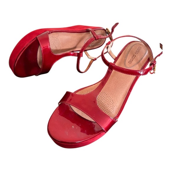 Corso Como T Strap Platform Wedge Red Buckle - Picture 7 of 11